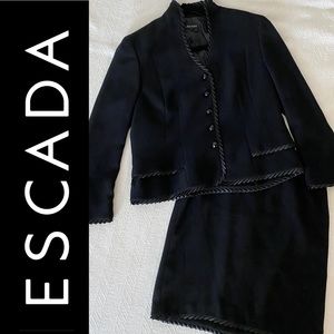 ESCADA Black Label satin trimmed skirt suit